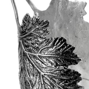 Grape Leaf Detailed Silver Plated Wine Stand