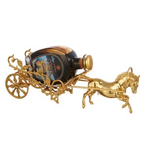Golden Horse-Drawn Chariot Bottle Holder – Luxurious Decorative Accent