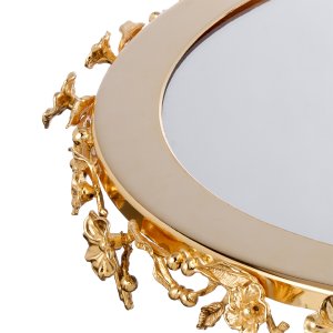 Elegant Gold-Plated Brass Floral Tray