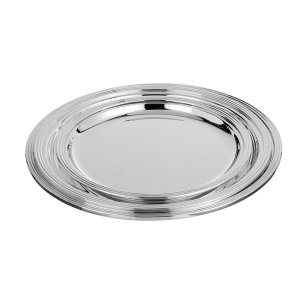 Opal Harmony Serving Tray Set - Elegant Two-Piece Silver-Plated Brass Tray Ensemble