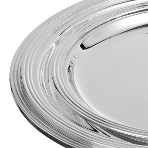 Opal Harmony Serving Tray Set - Elegant Two-Piece Silver-Plated Brass Tray Ensemble