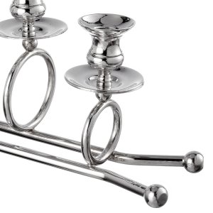 Silver Orbit Candle Holder Set