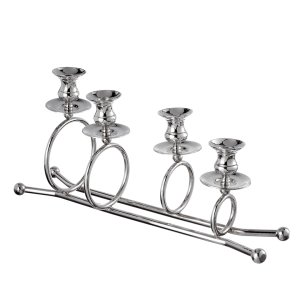 Silver Orbit Candle Holder Set