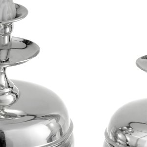 Reflective Silver Candle Holder