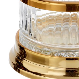 Golden Glow Crystal Candle Holder