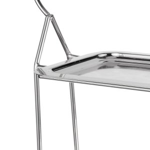 Minimal Double-Tier Silver Serving Stand