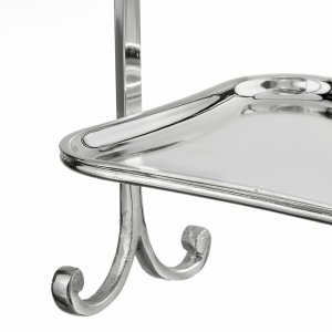 Curved Elegance Two-Tier Silver Serving Stand