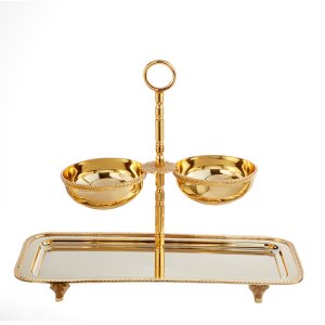 Gold-Plated Double Serving Dish