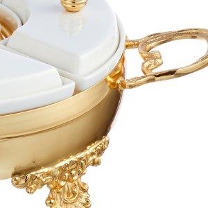Golden Porcelain Compartment Server