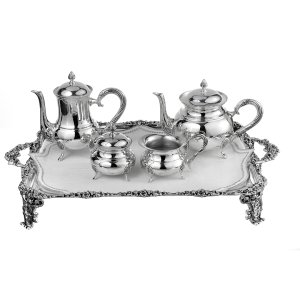 Château de Thé – Regal Silver Tea Set with Elevated Tray