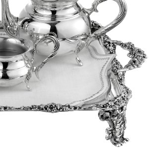 Château de Thé – Regal Silver Tea Set with Elevated Tray