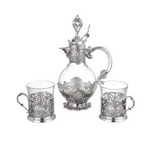 Elegant Silver-Plated Decanter Set