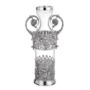 Silver-Plated Floral Motif Decanter Set
