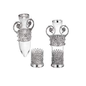 Silver-Plated Floral Motif Decanter Set