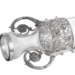 Silver-Plated Floral Motif Decanter Set