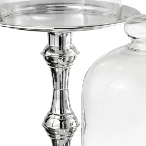 Set of 3 Silver-Plated Pedestal Domes