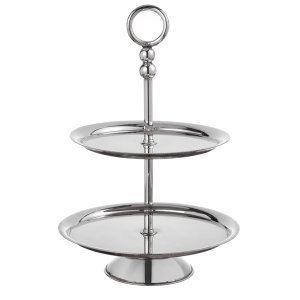 Classic Two-Tier Silver-Plated Serving Stand