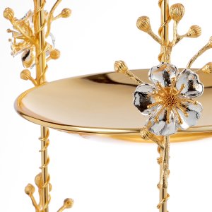 Lotus Bloom Two-Tier Gold Floral Stand – Lotusa Collection