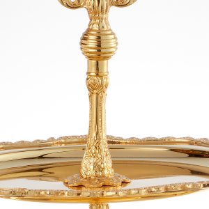 Baroque Gold Two-Tiered Serving Stand
