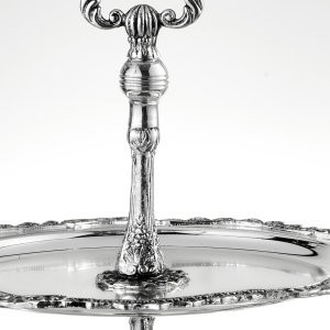 Baroque Silver Two-Tiered Serving Stand