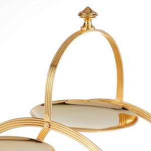 Gold-Plated Brass Five-Tier Circular Macaron Stand