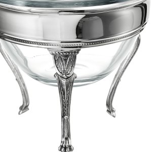 Glass Bowl with Silver Tripod Stand