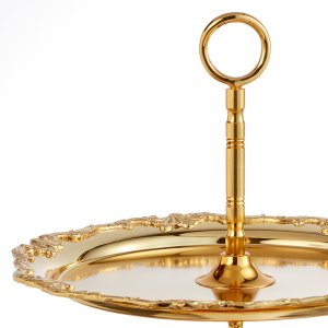 Gold-Plated 2-Tier Serving Tray