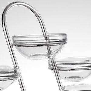 Six-Bowl Spiral Glass Display Stand