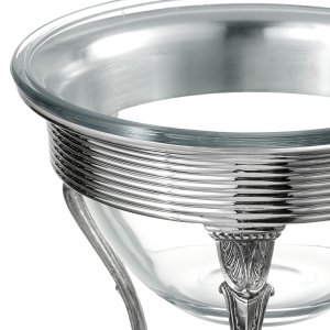 Ribbed Elegance Pedestal Glass Bowl