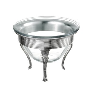 Ribbed Elegance Pedestal Glass Bowl