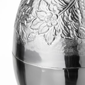 Floral Engraved Silver Dome Cutlery Holder