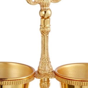 Gold-Plated Double Cup Cutlery Holder