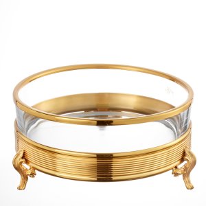 Plain Glass Bowl with Gold Frame