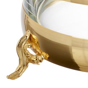 Crystal & Gold Round Serving Bowl