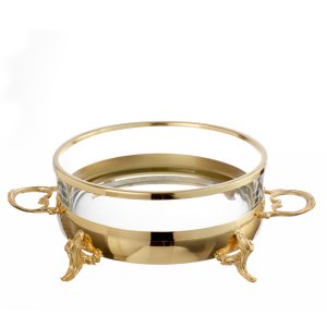 Gold Round Bowl with Handles