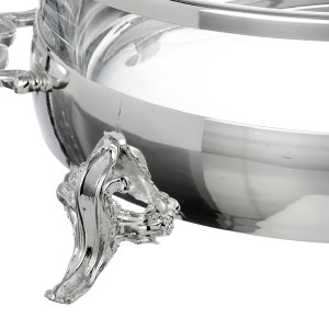 Silver Handled Round Glass Server