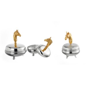 Equus Textura – Engraved Silver Sugar Box