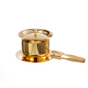 Golden Ice Bucket with Tong