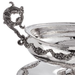 Baroque Silver-Plated Sauce Boat with Ornate Handles