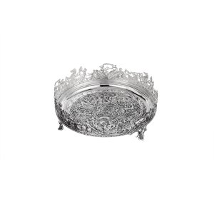 Imperium – Ornate Silver Plated Brass Round Tray