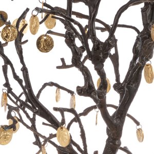 Golden Coin Tree Sculpture – Prosperity & Elegance Decor