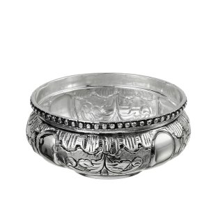 Ornate Silver-Plated Decorative Bowl