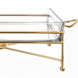 Gold Frame Rectangular Chafing Dish Stand