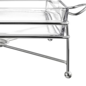 Silver Frame Rectangular Chafing Dish Stand