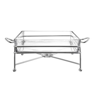 Silver Frame Rectangular Chafing Dish Stand