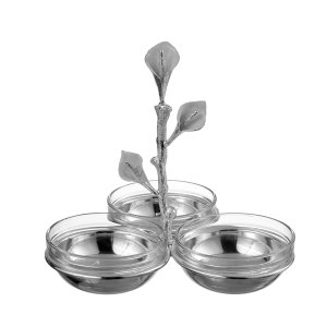 Elegant Silver-Plated Rice Brass Decorative Piece