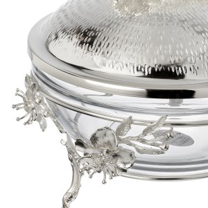 Silver Blossom Serving Bowl