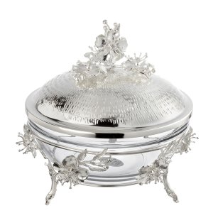 Silver Blossom Serving Bowl