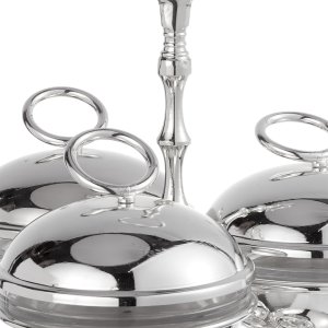 Silver-Plated Brass Six-Tier Decorative Stand