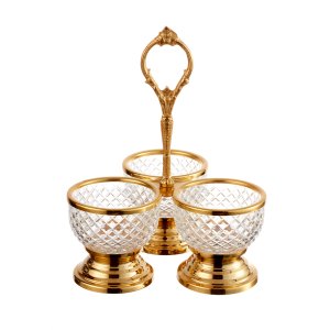 Regal Trio Crystal Bowl Set with Handle